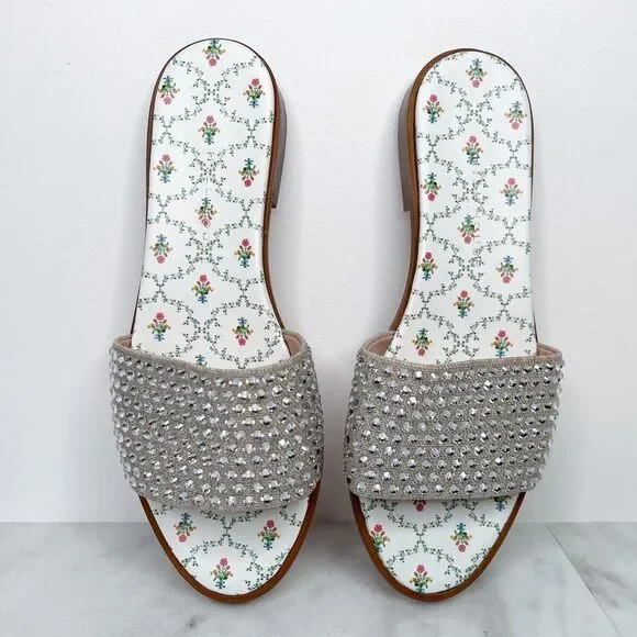 Hill House Silver Studded Slide Sandals - The City Slide - Picture 9 of 14